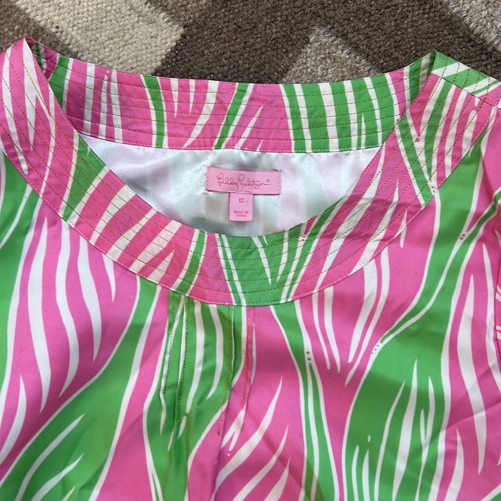 SOLD.  Lilly Pulitzer Dasha Dress silk tailwind size 12 - Picture 5 of 13